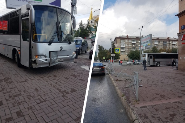 Автобус получил повреждения Автобус получил повреждения