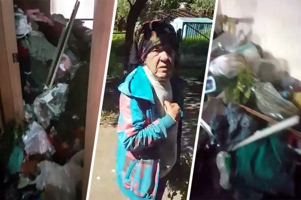 Женщина живет посреди груды мусора Женщина живет посреди груды мусора
