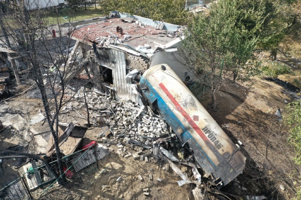 АЗГС разрушена полностью АЗГС разрушена полностью