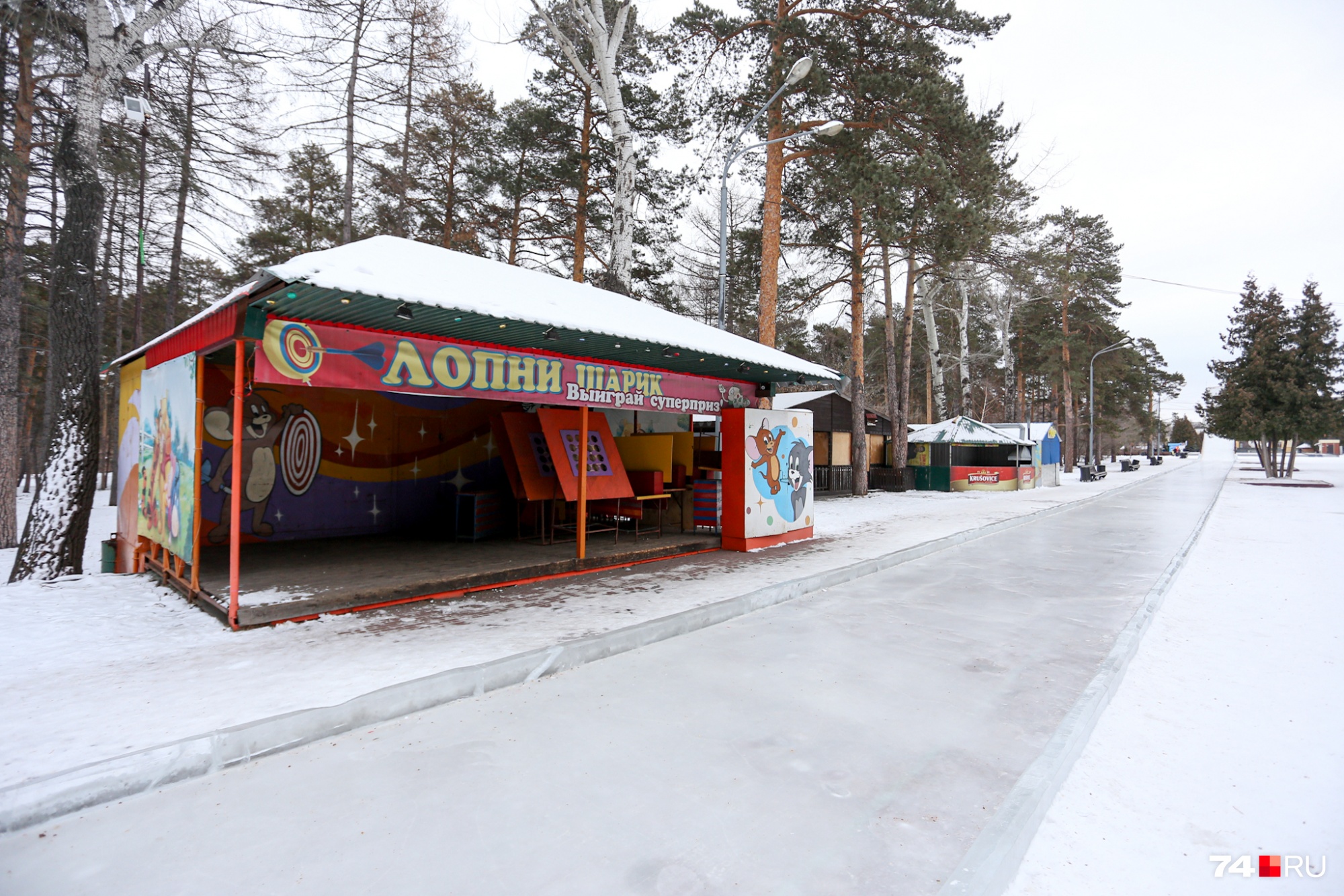 парк гагарина зимой