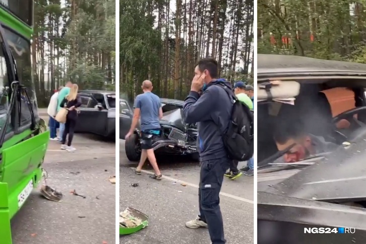 Столкнулись «Волга» и автобус № 2 в Студгородке Столкнулись «Волга» и автобус № 2 в Студгородке
