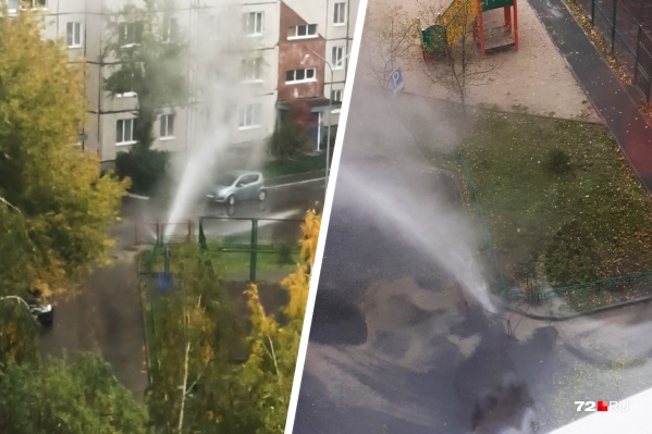 Жители многоэтажки на Стахановцев, 1 в шутку назвали фонтан кипятка бесплатным термальным источником и автомойкой Жители многоэтажки на Стахановцев, 1 в шутку назвали фонтан кипятка бесплатным термальным источником и автомойкой