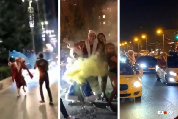 По центру Екатеринбурга проехала шумная колонна авто со Снегурочками и Дедами Морозами По центру Екатеринбурга проехала шумная колонна авто со Снегурочками и Дедами Морозами
