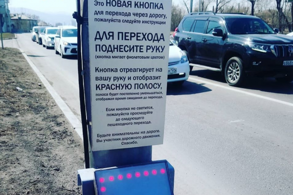 Чтобы перейти дорогу, достаточно просто поднести руку к кнопке Чтобы перейти дорогу, достаточно просто поднести руку к кнопке
