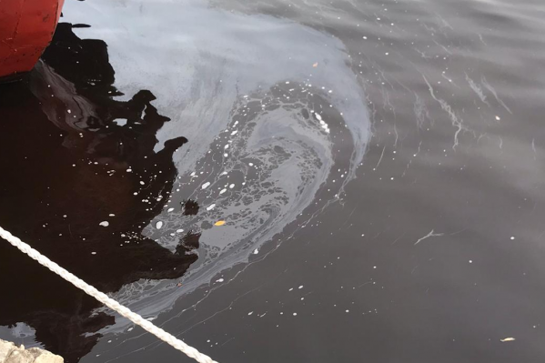 Масляное пятно на воде устранили приехавшие на место происшествия спасатели Масляное пятно на воде устранили приехавшие на место происшествия спасатели