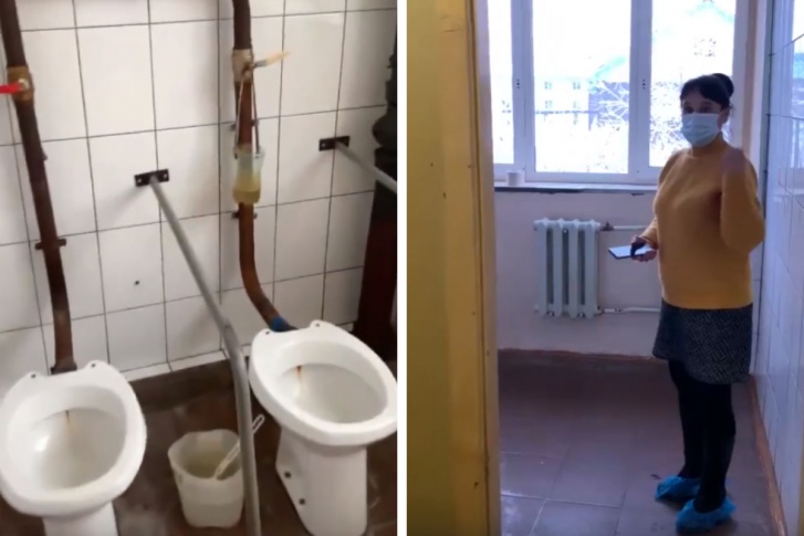 Медсестра Анжелика Седельник показала этот туалет председателю «Альянса врачей» Анастасии Васильевой Медсестра Анжелика Седельник показала этот туалет председателю «Альянса врачей» Анастасии Васильевой