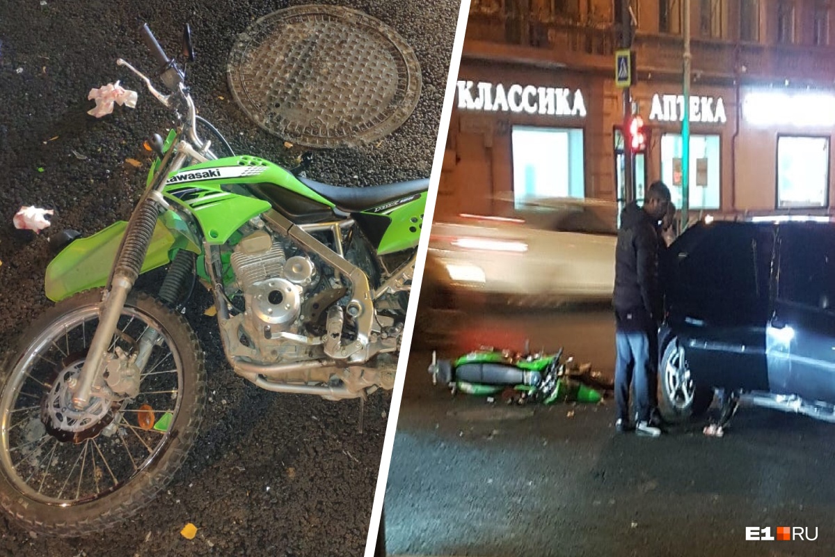 «Поехал на моргающий зеленый»: в Екатеринбурге Renault сбил 17-летнего мотоциклиста, нарушившего правила
