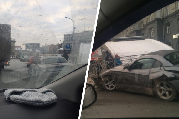 Пробка из-за ДТП расстянулась до Северной Пробка из-за ДТП расстянулась до Северной