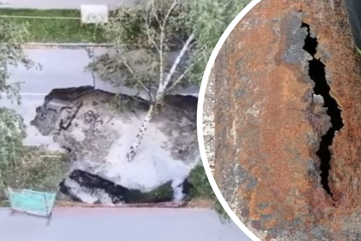 СГК показала трубу, из-за которой в центре Новосибирска образовалась яма с кипятком