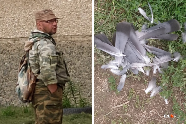 Мужчина учил своего малолетнего сына убивать птиц Мужчина учил своего малолетнего сына убивать птиц