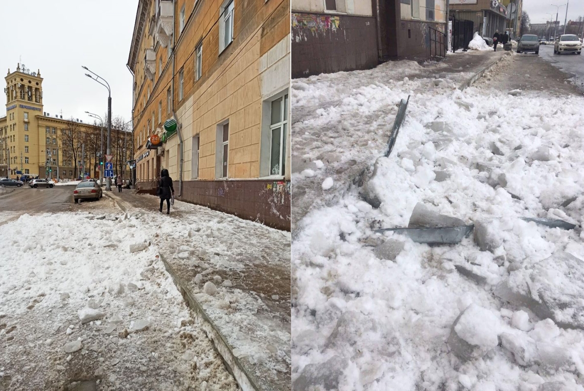В центре Перми с крыши упал сугроб: пострадали пенсионерка и 7-летняя девочка