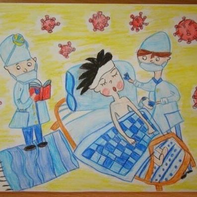 Как заботливо нарисованный врач тянется к пациенту Как заботливо нарисованный врач тянется к пациенту
