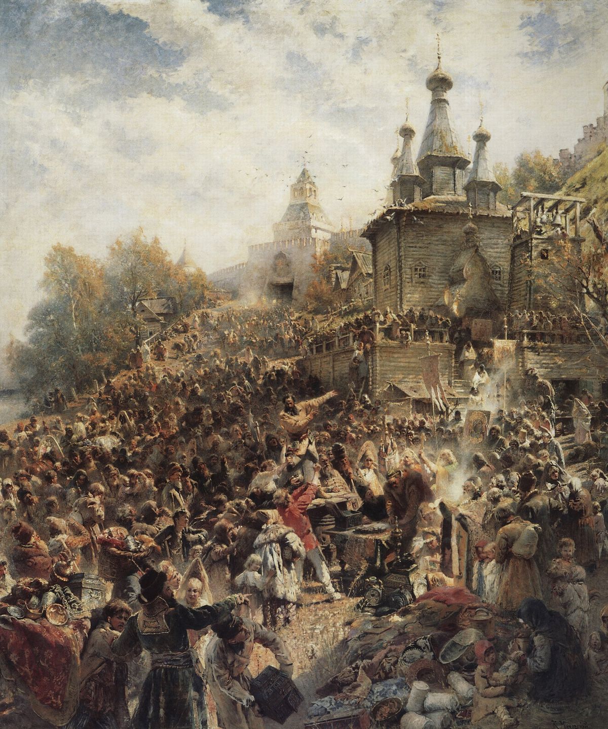 Одна из самых известных картин о Смуте — «Воззвание Минина к нижегородцам» (1896). Это вторая по величине картина в России Одна из самых известных картин о Смуте — «Воззвание Минина к нижегородцам» (1896). Это вторая по величине картина в России
