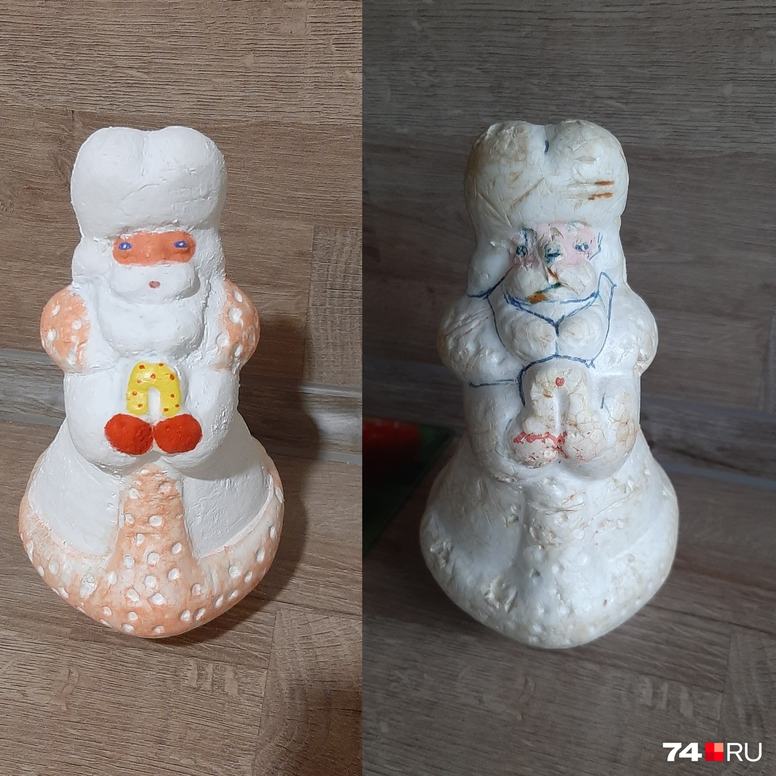 «Этого деда-мороза уже ждала участь оказаться на мусорке. Но это же история, игрушка 60–70-х годов. Как его на мусорку-то? — делится Ольга. — Теперь, надеюсь, у него есть шанс встретить Новый год под елкой. Был весь в дырках, даже следы от детских зубов были, пришлось долго заделывать последствия прошлых лет» «Этого деда-мороза уже ждала участь оказаться на мусорке. Но это же история, игрушка 60–70-х годов. Как его на мусорку-то? — делится Ольга. — Теперь, надеюсь, у него есть шанс встретить Новый год под елкой. Был весь в дырках, даже следы от детских зубов были, пришлось долго заделывать последствия прошлых лет»