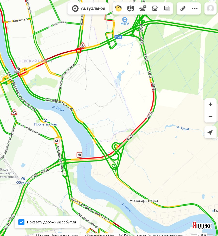 Пробки на каде спб сейчас карта онлайн