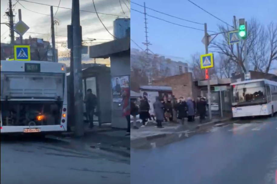 В Самаре прямо на ходу загорелся 34-й автобус: видео