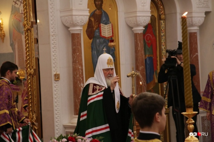 В 2019 году предстоятель РПЦ провел службу в Софийском соборе Самары