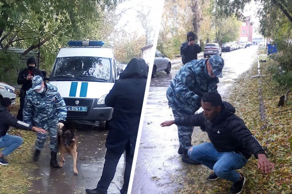 Мужчину проверили полицейские и кинологи. Взрывное устройство не нашли Мужчину проверили полицейские и кинологи. Взрывное устройство не нашли
