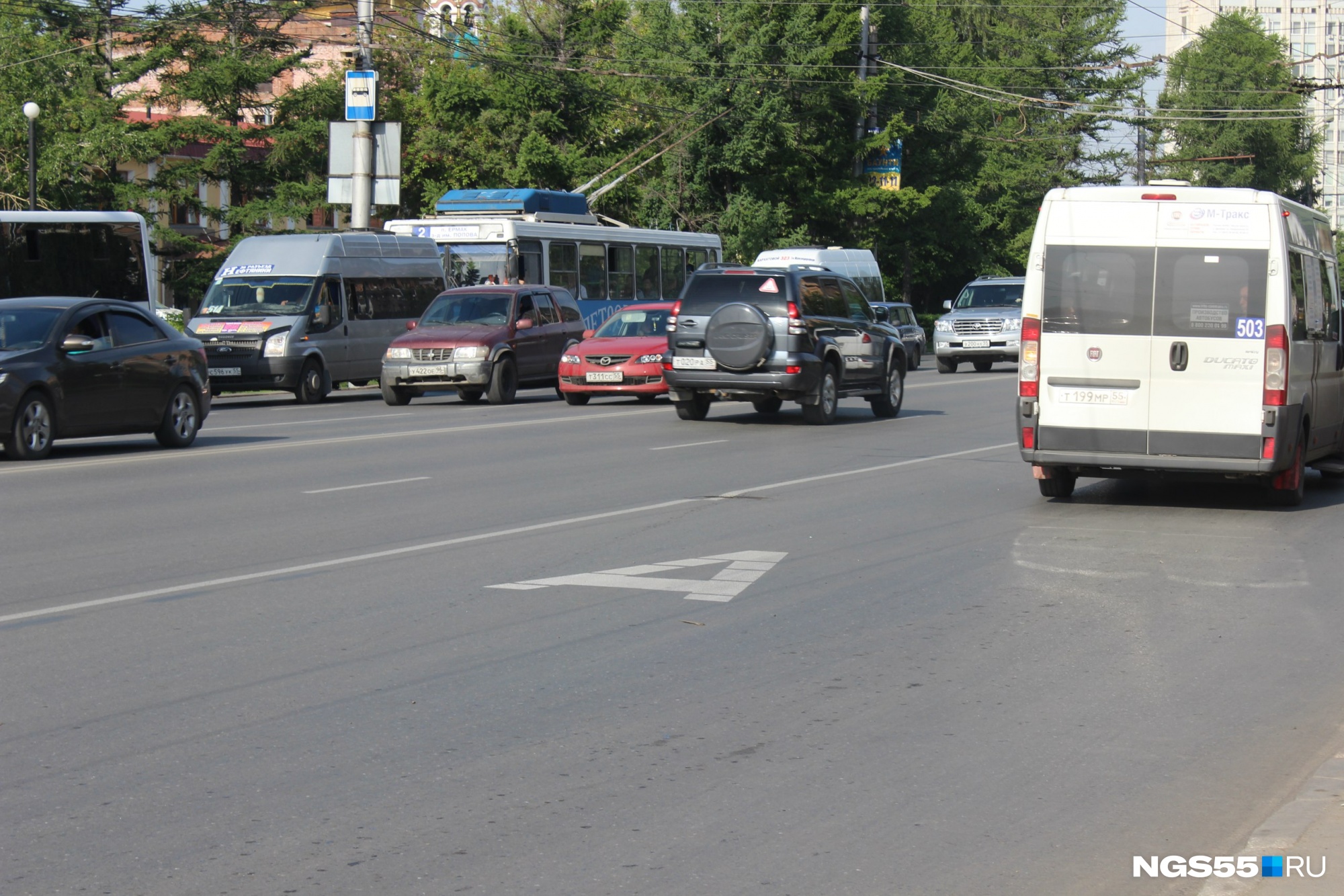 В Омске у метромоста появятся новые выделенные полосы для пассажирского транспорта