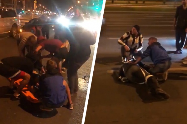 В больницу забрали и мотоциклиста, и пешехода В больницу забрали и мотоциклиста, и пешехода