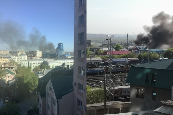 Дым от пожара было видно из разных точек города