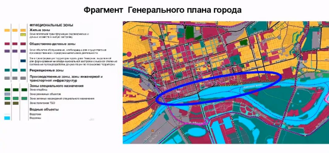 Изменения касаются выделенной на генплане зоны Изменения касаются выделенной на генплане зоны