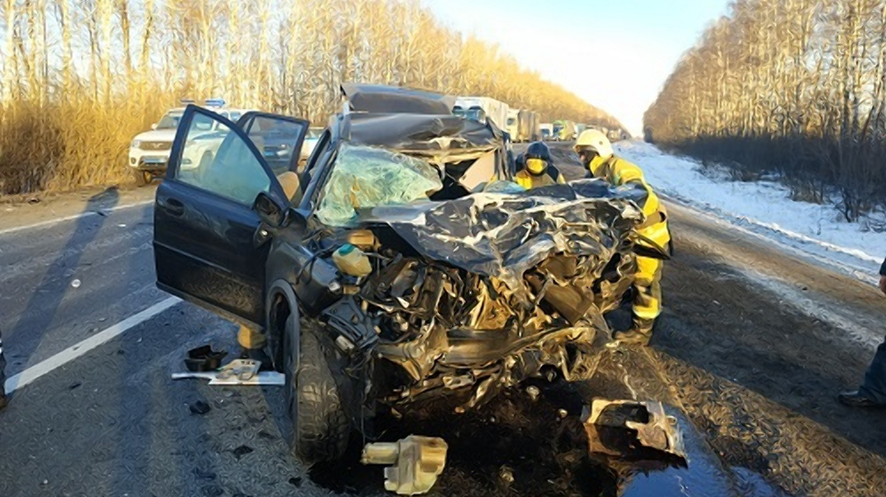 В Лысковском районе водитель иномарки погиб после лобового столкновения с грузовиком