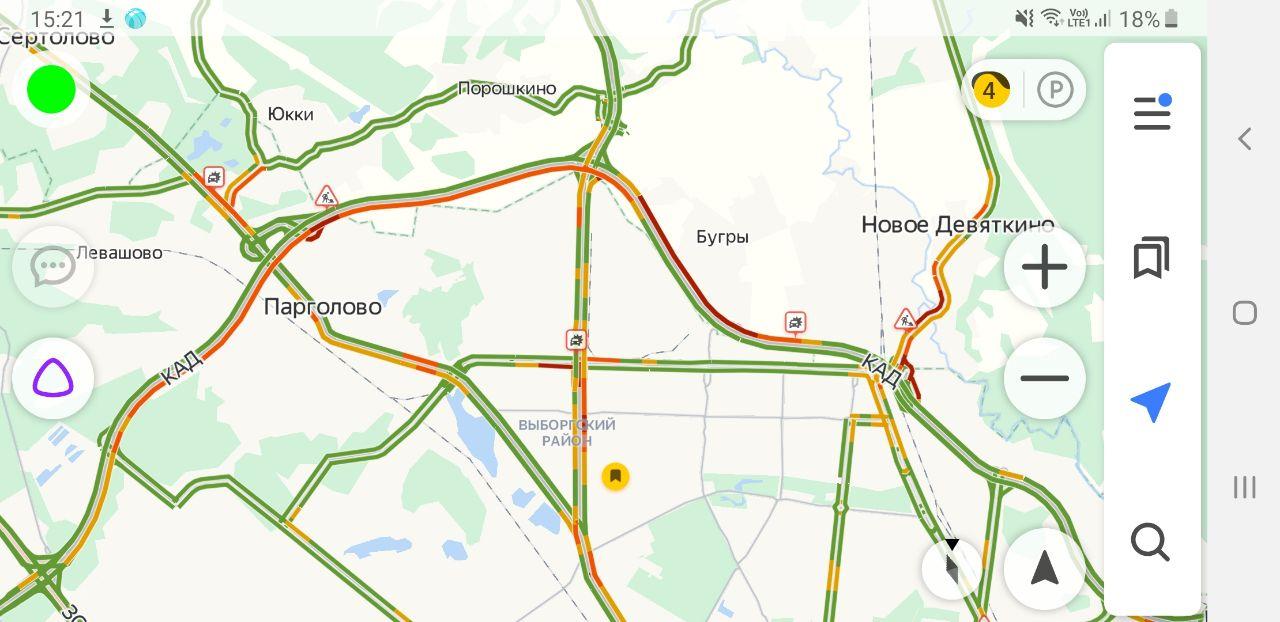 Пробки на каде в спб сейчас карта