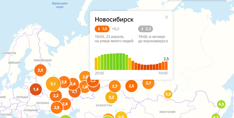 Тем не менее, утром и днём уровень самоизоляции был чуть хуже Тем не менее, утром и днём уровень самоизоляции был чуть хуже