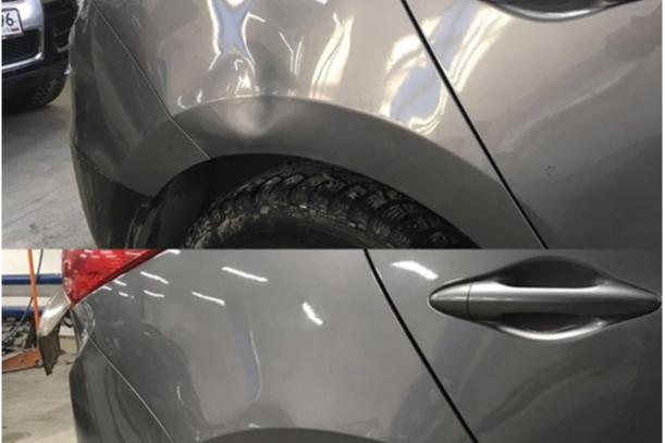 Восстановление геометрии заднего крыла на Hyundai IX35 без покраски (PDR-технология) Восстановление геометрии заднего крыла на Hyundai IX35 без покраски (PDR-технология)