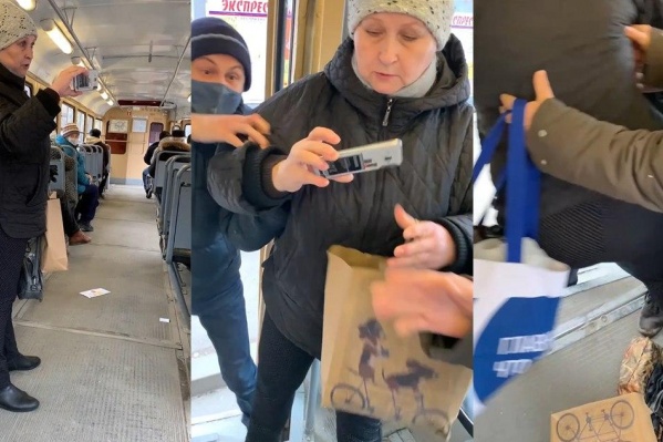 Женщина и сама снимала происходящее на телефон Женщина и сама снимала происходящее на телефон