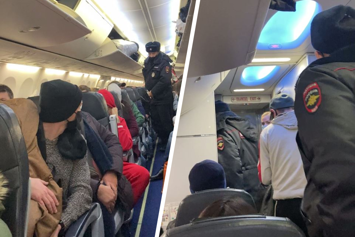 В Толмачёво полиция вывела из самолета одного из пассажиров — рассказываем, почему