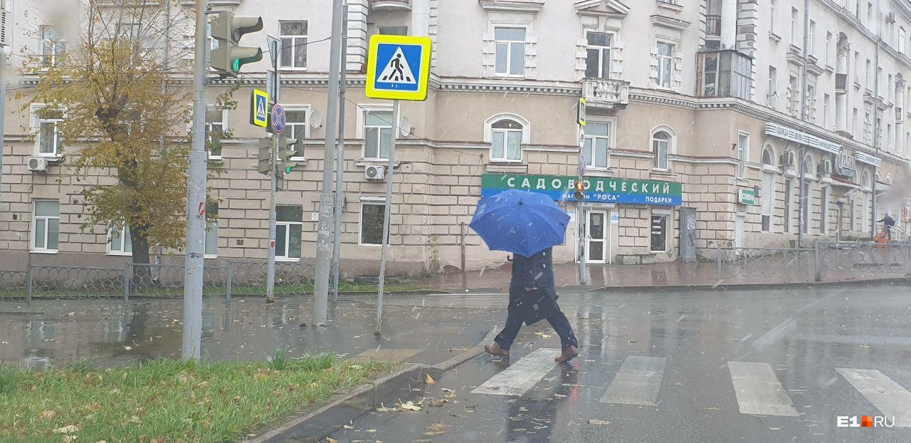 Вслед за севером области: в Екатеринбурге дождь перешел в снег