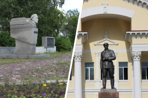 Слева — памятник Роману Куликову, справа — Павлину Виноградову Слева — памятник Роману Куликову, справа — Павлину Виноградову