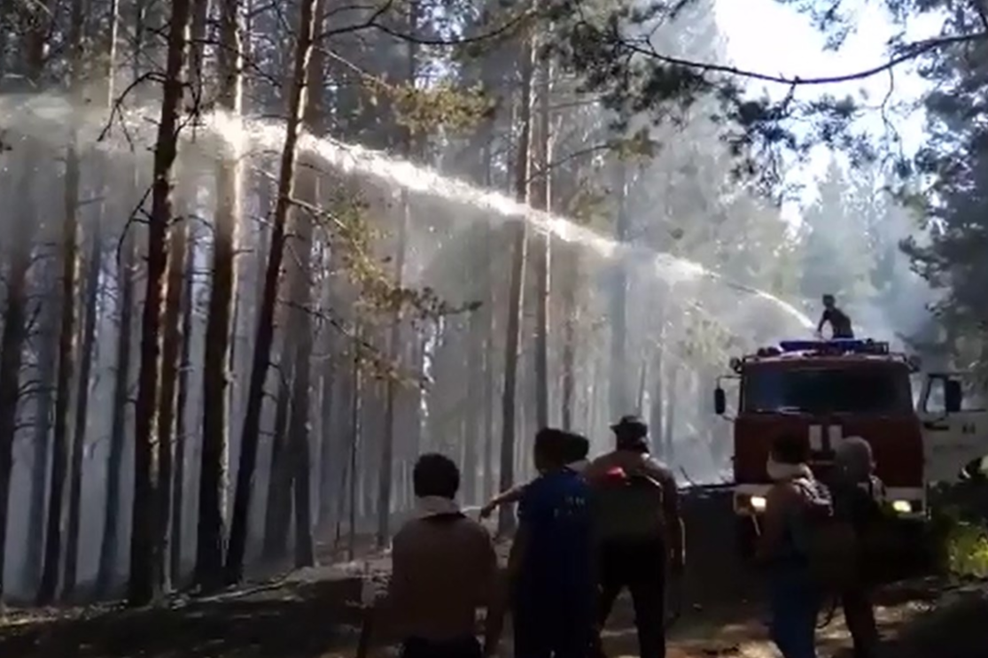 Пожарные Башкирии показали, как тушат пламя в лесах Белорецкого района