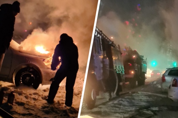 Пожарные за несколько минут потушили возгорание<br> Пожарные за несколько минут потушили возгорание<br>