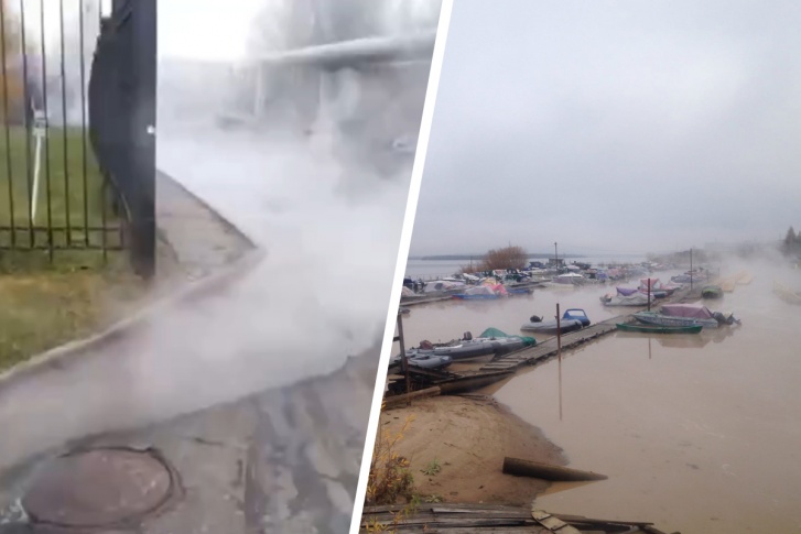 Кузнечиху будто накрыл туман, но это пар от горячей воды Кузнечиху будто накрыл туман, но это пар от горячей воды