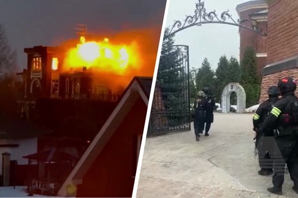 Дом полыхает второй час Дом полыхает второй час