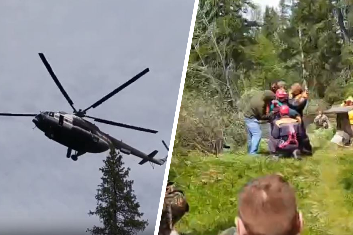 Эвакуировали за пять минут. Поисковики сняли на видео, как пропавшего в тайге Кирилла спасал вертолет