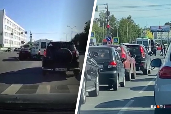 Столкновение произошло в тот момент, когда катафалк начал перестраиваться в левый ряд Столкновение произошло в тот момент, когда катафалк начал перестраиваться в левый ряд