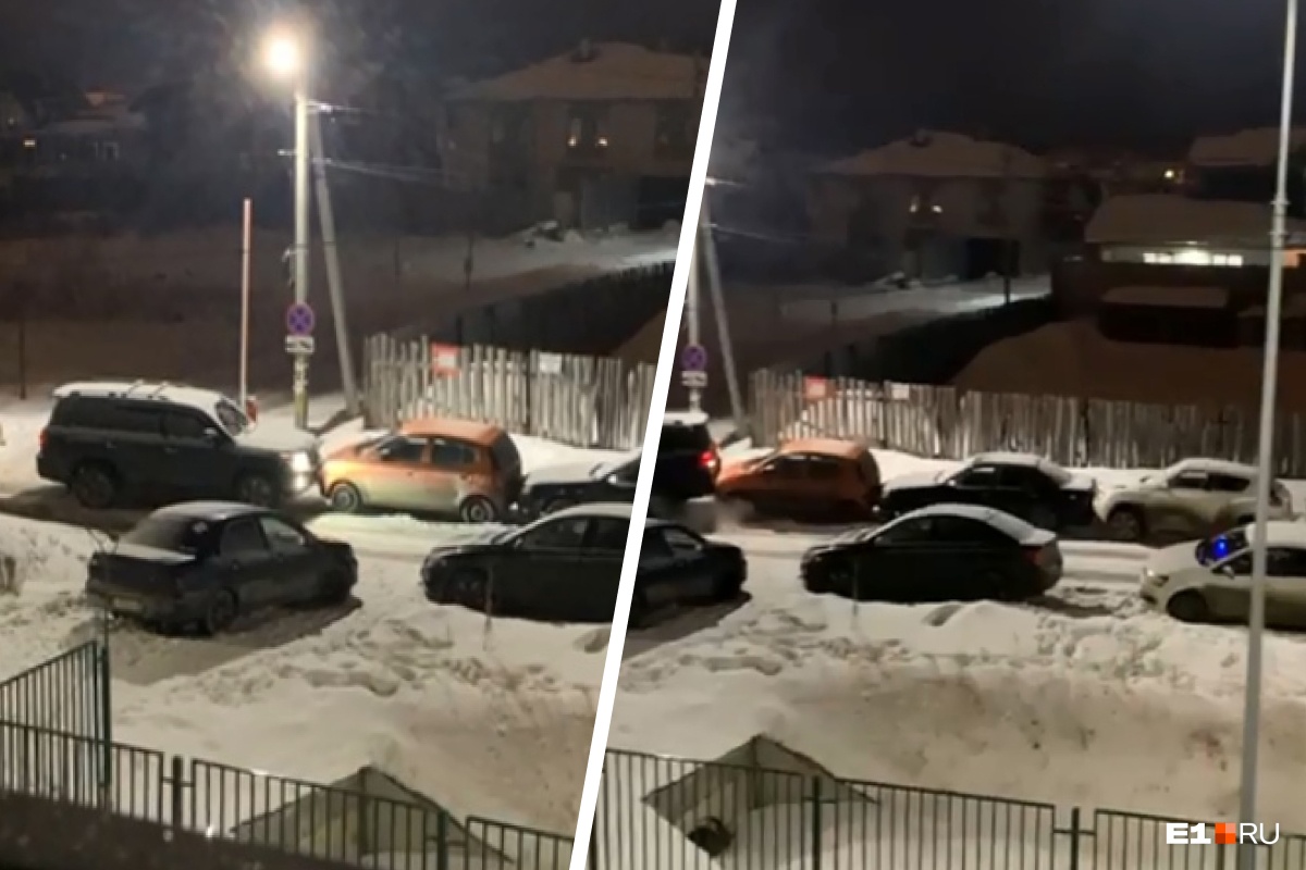 Упорно шел на таран: в Екатеринбурге лихач на внедорожнике «подвинул» три машины во дворе. Видео