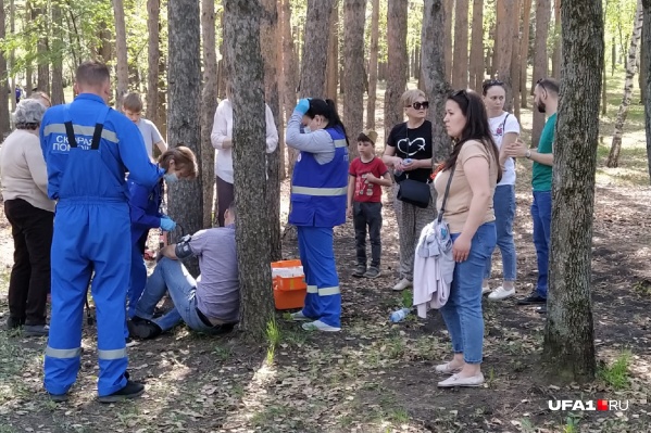 Мужчина успел дойти до дерева Мужчина успел дойти до дерева