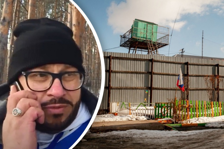 У колонии, которая расположена рядом с Гилёвской рощей, проходит акция протеста екатеринбуржца У колонии, которая расположена рядом с Гилёвской рощей, проходит акция протеста екатеринбуржца