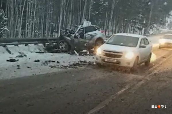 От одного из автомобилей практически ничего не осталось От одного из автомобилей практически ничего не осталось