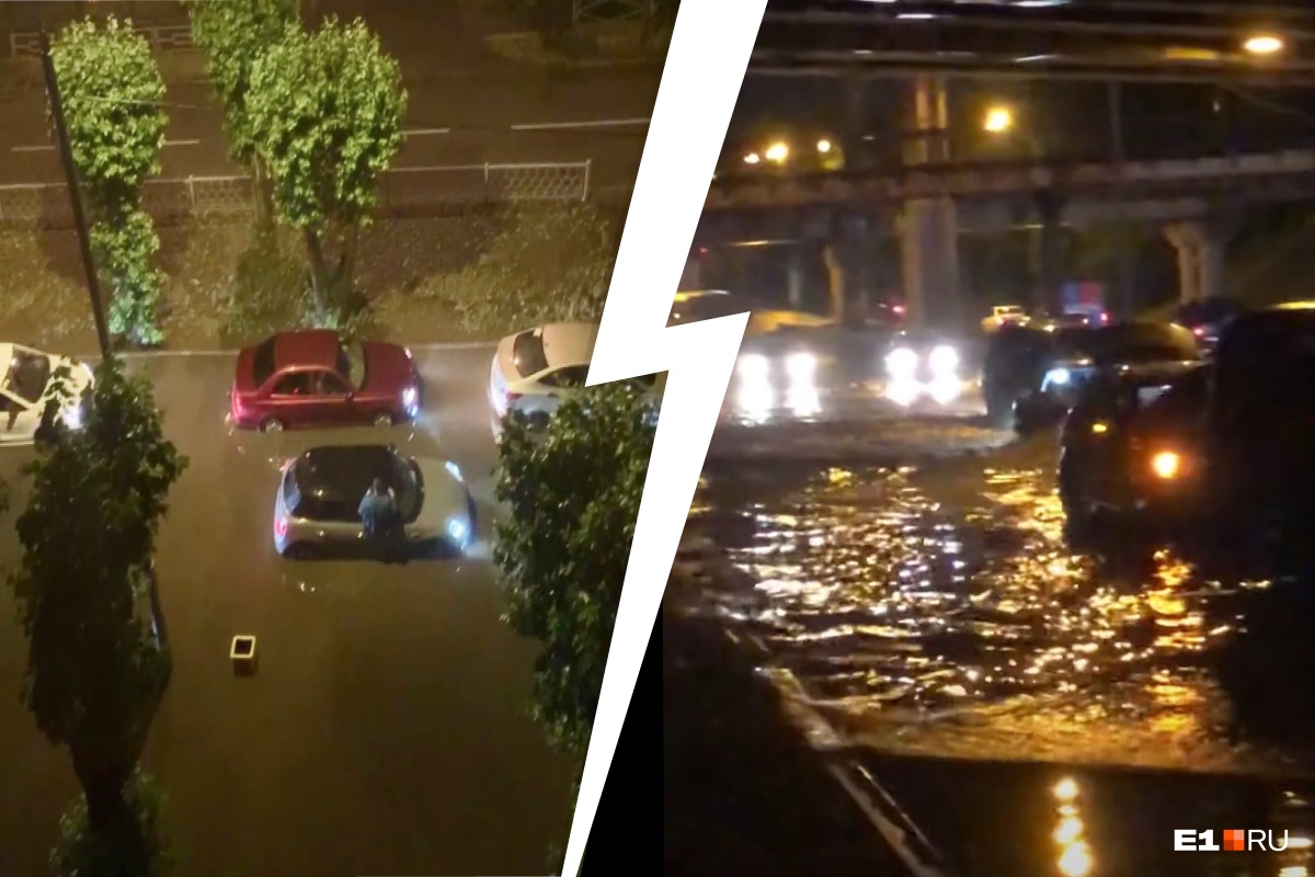 «Ну всё, сушим весла!» Екатеринбург затопило мощным ливнем, утонули десятки машин. Видео