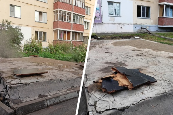Опасное отверстие постоянно закрывают подручными материалами, чтобы туда не провалился кто-нибудь из прохожих Опасное отверстие постоянно закрывают подручными материалами, чтобы туда не провалился кто-нибудь из прохожих