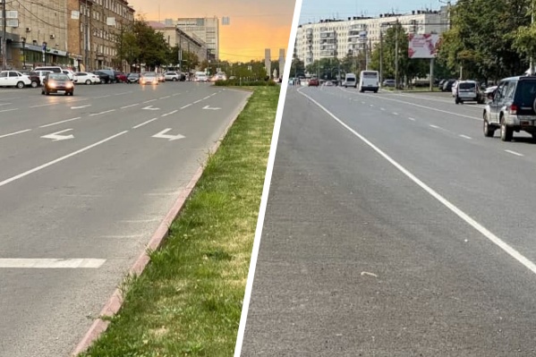 Сравните зеленую разделительную полосу на проспекте Ленина с асфальтовой на Комсомольском проспекте Сравните зеленую разделительную полосу на проспекте Ленина с асфальтовой на Комсомольском проспекте