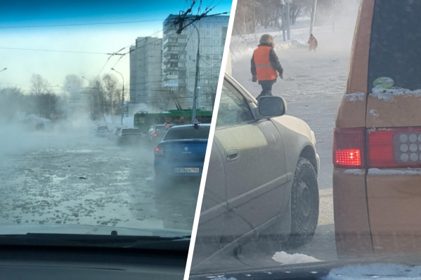 Водители вынуждены буквально плыть по улице Водители вынуждены буквально плыть по улице 