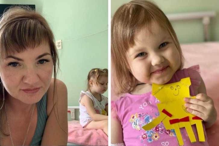 Оксана Усова и ее дочь Люба, за спасение которой сейчас борются врачи детской больницы скорой помощи