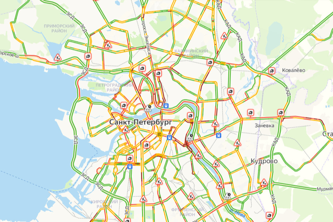 Пробки на дорогах спб в реальном времени карта онлайн бесплатно без регистрации